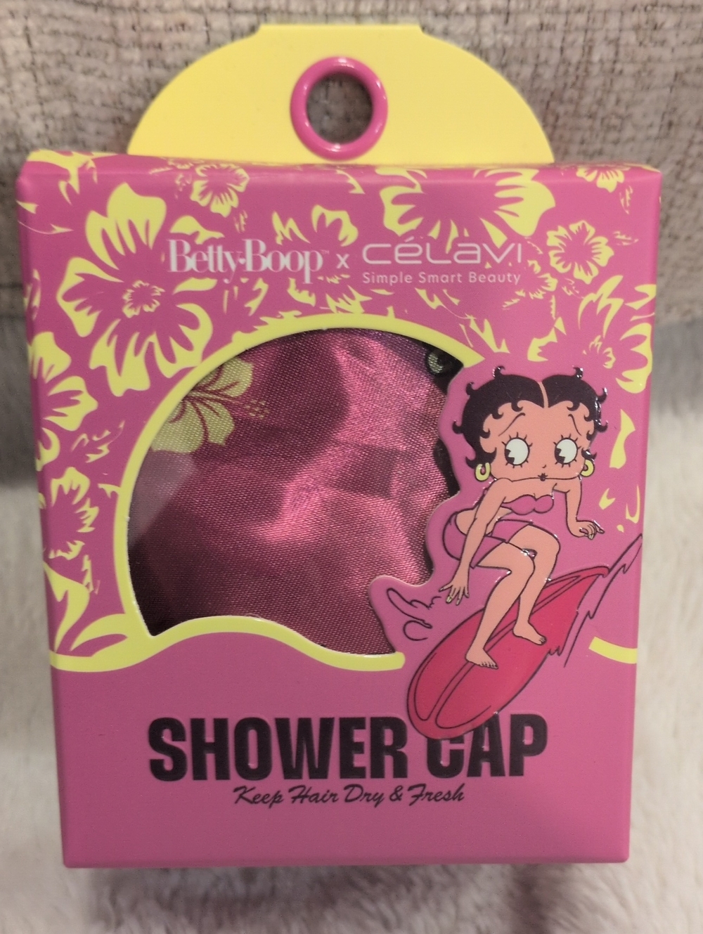 Betty Boop Pink Shower Cap - Celavi Collaboration